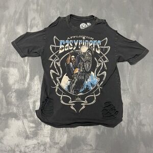 Vintage Affliction Easyrider shirt womens large black 2000s y2k distressed